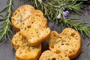 Toasted bread with rosemary